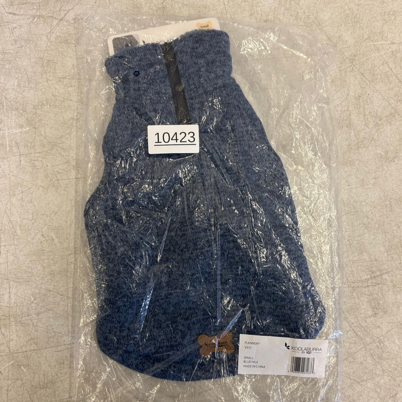 Koolaburra by UGG Pet Flannery Half Zip Dog Vest - 12-13" Collar, Blue - Small