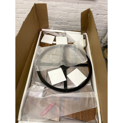 Tribesigns Round Dining Table, 47" Wooden Kitchen Table Dinner Table Brown, READ