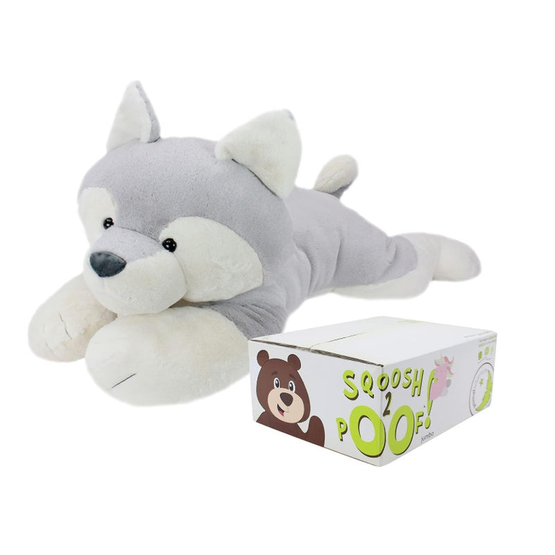 Animal Adventure 44" Husky Sqoosh2Poof Giant, Cuddly, Ultra Soft Stuffed Animal