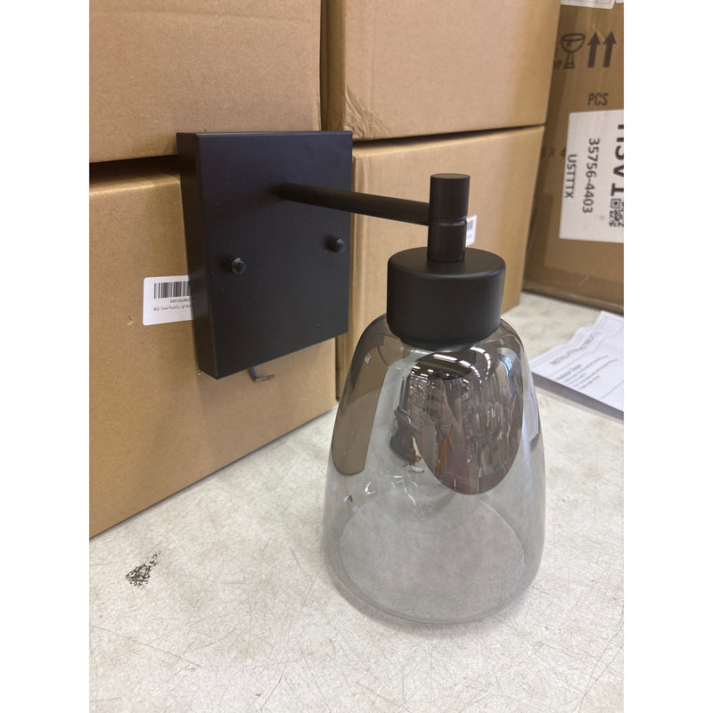 Pack-of-4 Vcozar Glass Wall Lamps, Square Base Modern Black Wall Sconce