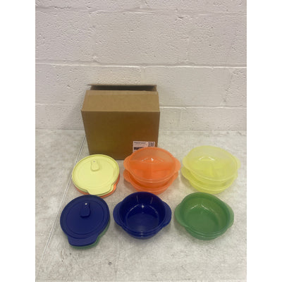 Tupperware CrystalWave - Juego de 16 recipientes para almacenar alimentos, redondos, multicolor