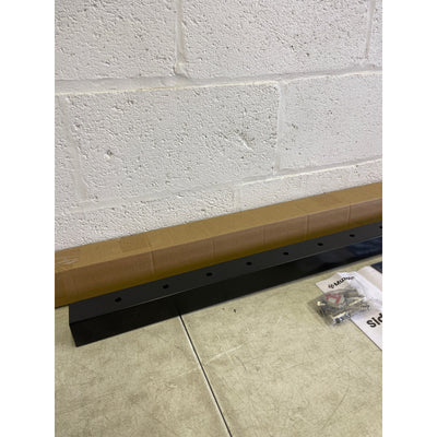 Muzata Black Side Mount Cable Railing Post 42x2x2" Level Drilled Stainless Steel