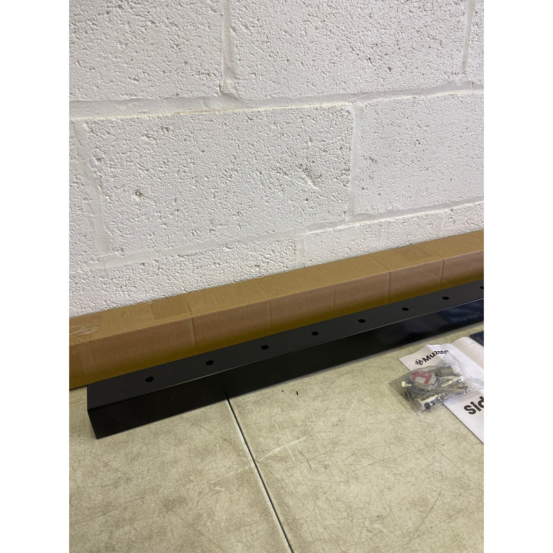 Muzata Black Side Mount Cable Railing Post 42x2x2" Level Drilled Stainless Steel