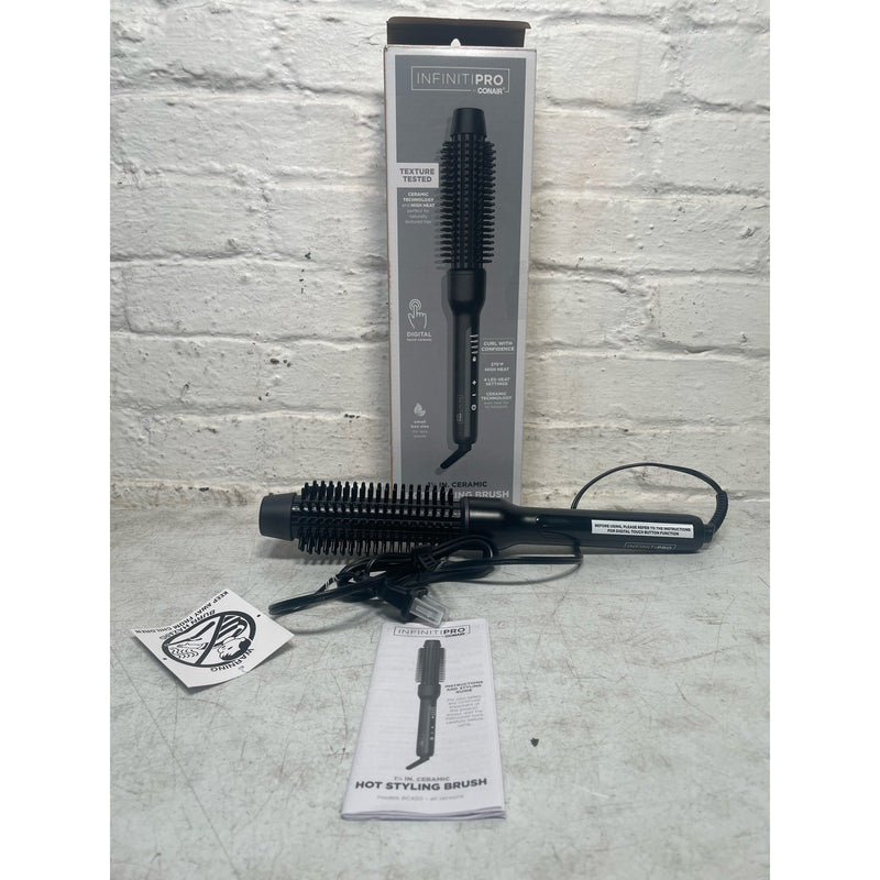 Conair 1 1/4" Ceramic Hot Styling Brush, Digital Touch Control, LED Heat Setting