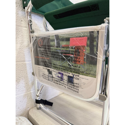 Oniva Picnic Time Fordable Sports Chair with Side Table & Cup Holders, Green