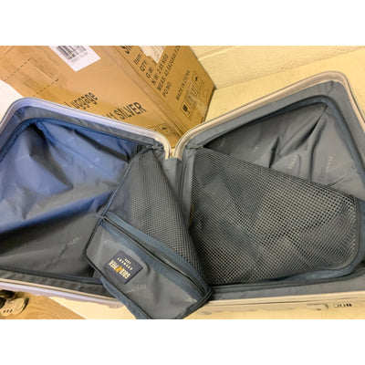 TravelHouse Hardcase Luggage 360 Wheels, Code Lock. Silver, 15"x18"x9"