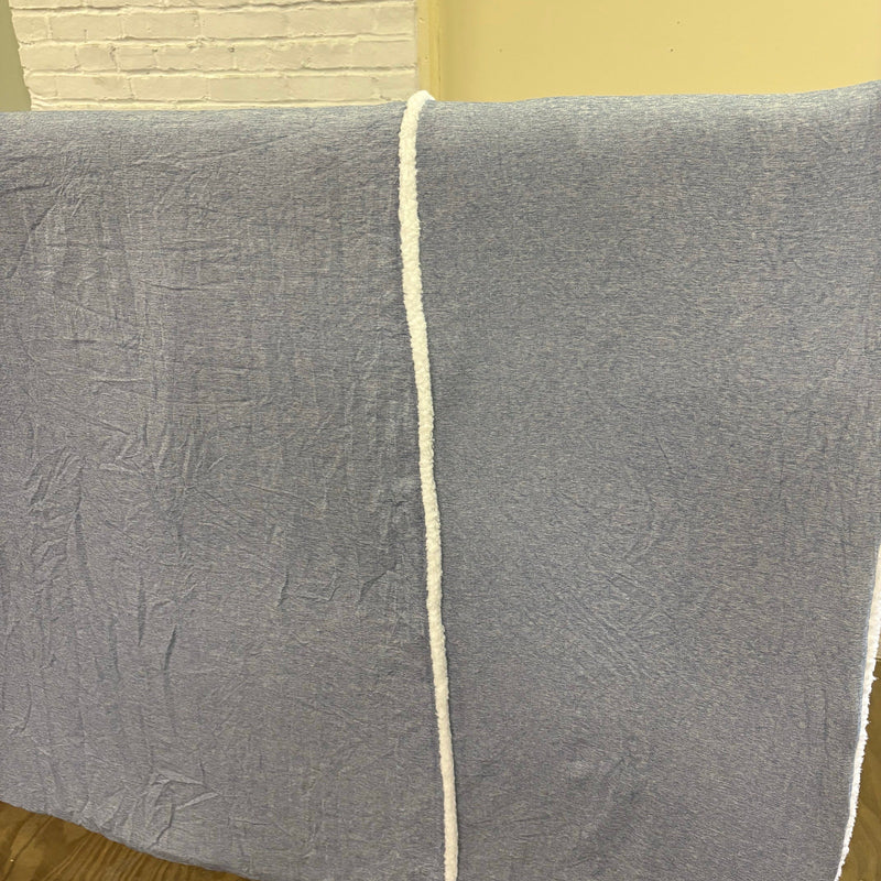 UGG Queen Comforter & 1 Pillow Sham Soft Fuzzy Side & Smooth Side, Blue / White