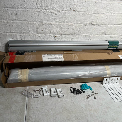 Set-of-2 54" W x 42" L Keego Roller Shades, Room Darkening, Gray / Off White