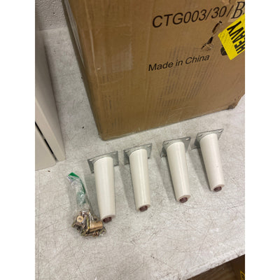 KASLANDI Solid Wood Nightstand with Legs, 2 Drawers & 2 Tier Shelf - Beige READ