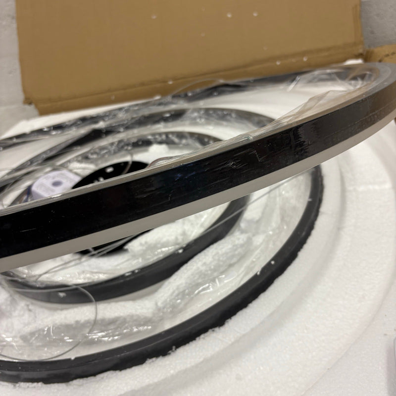 Sheinhot LED 3-Ring Chandelier Round for Living Room Bedroom 3000K-6500K - Black