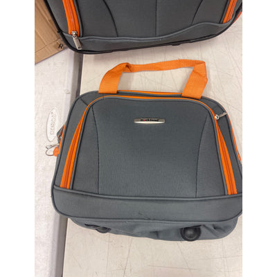 Rockland Fashion 2pc Softside Luggage Set with locking Zipper - Gray & Orange