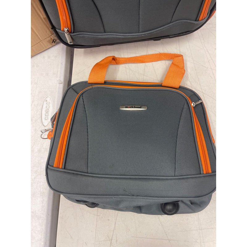 Rockland Fashion 2pc Softside Luggage Set with locking Zipper - Gray & Orange