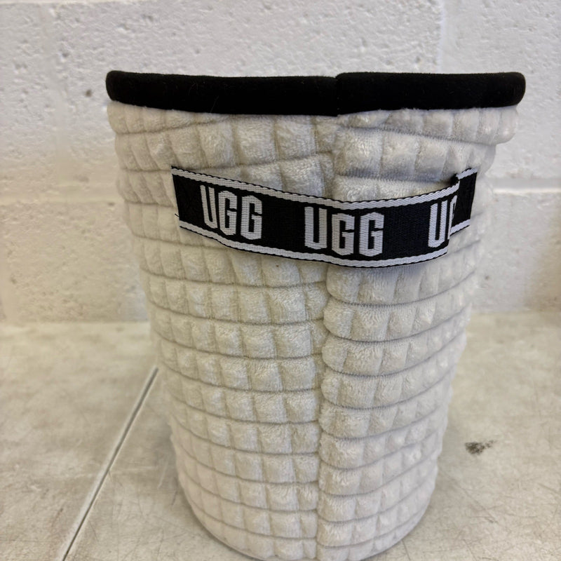 Ugg Avery Waste Bin with Plastic Insert & Soft Outer Cover, 9" x 10.5" - White