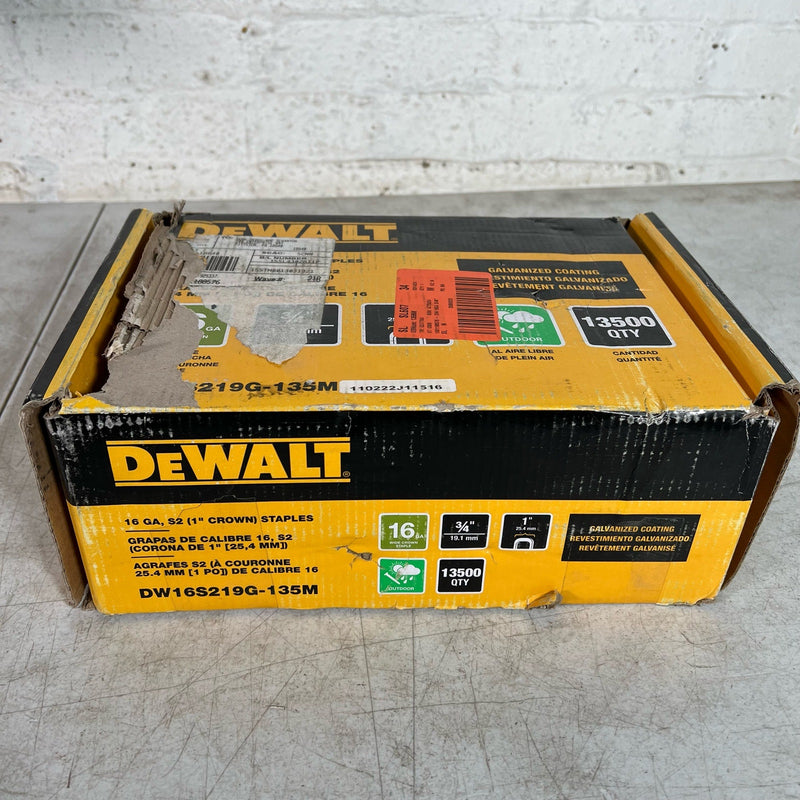 DEWALT 3/4" x 1" x 16-Gauge Galvanized Wide Crown Glue Collated Staple 13,500-Pc