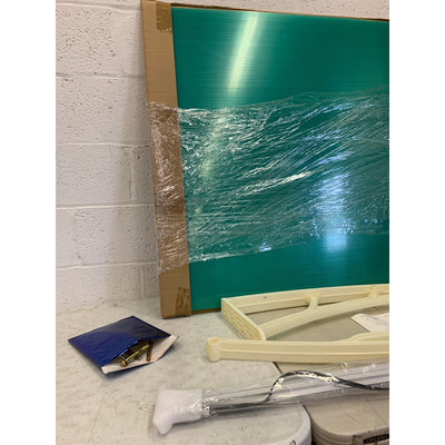 Yescom Door Window Awning 40"x36" GREEN & White Whole One-Piece Polycarbonate