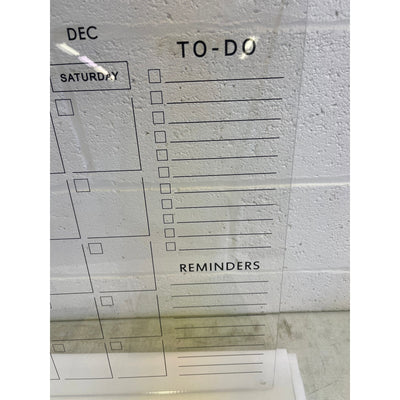 Month / Year Calendar Glass Dry-Erase Board 40" x 26" Wall-Mount with Markers