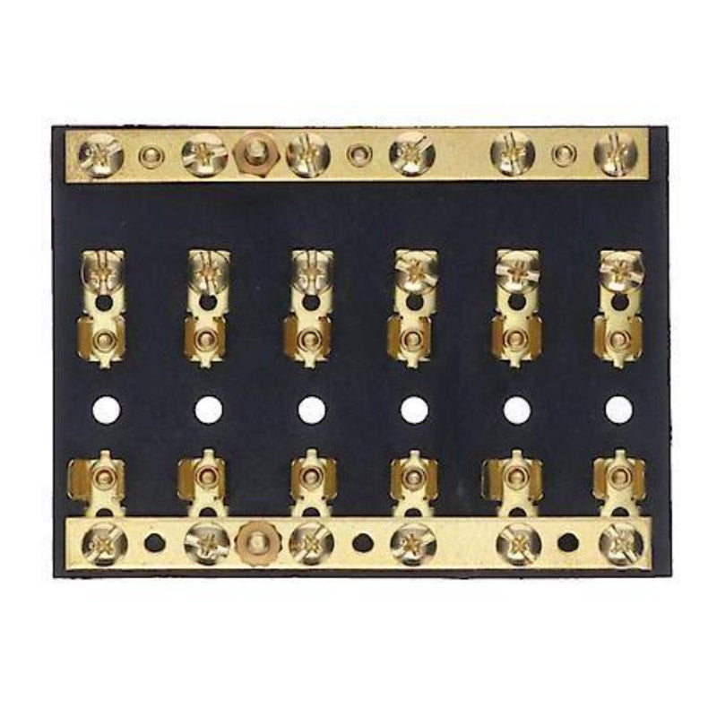 Seachoice Products 13441 6-Gang Fuse & Terminal Block, Brass Clips & Contacts