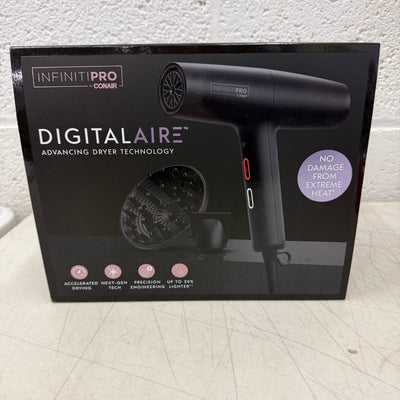 INFINITIPRO by CONAIR DigitalAIRE Hair Dryer w Diffuser; 3 Heats & Speeds- Black
