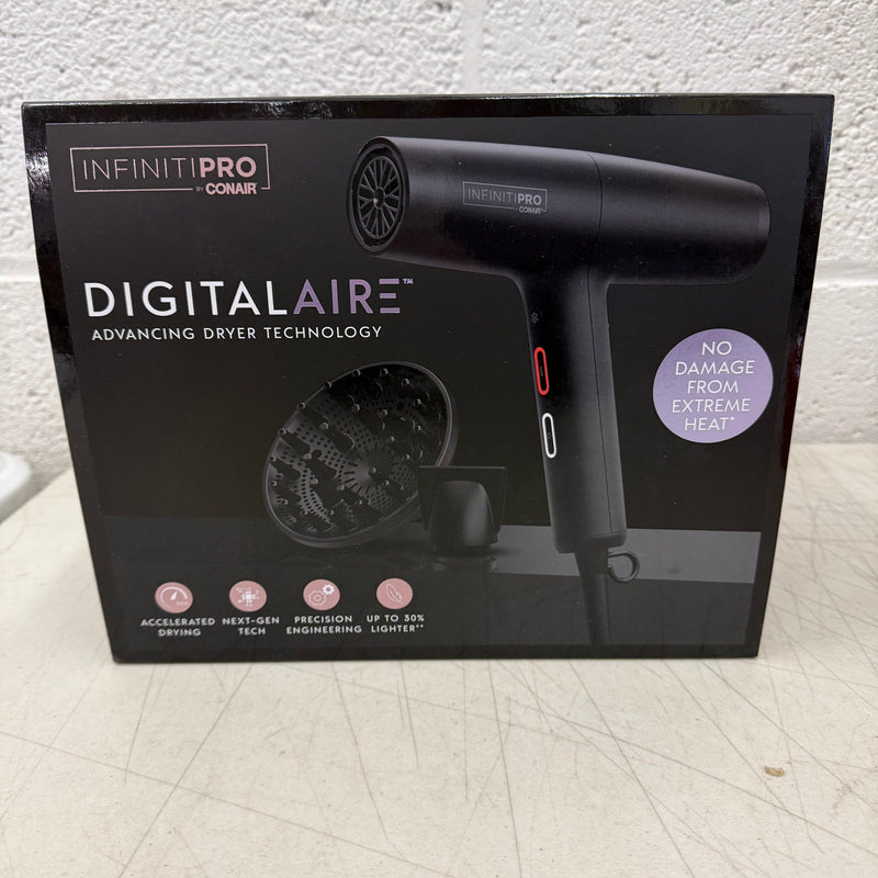 INFINITIPRO by CONAIR DigitalAIRE Hair Dryer w Diffuser; 3 Heats & Speeds- Black