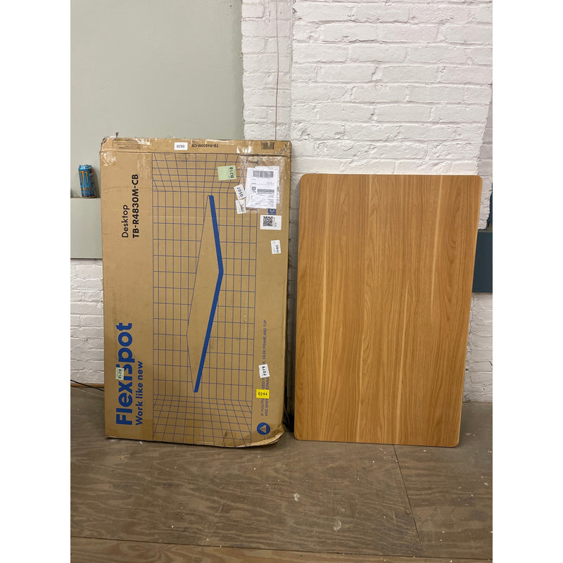 FLEXISPOT 48" x 30" x 1" LIGHT BROWN WOOD Round Corners Desk Top ONLY No Frame