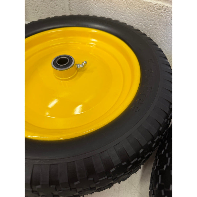 (2-PACK) 14.5x4-8 Wheels Flat Free Replacement Tires, Steel Rim, Universal Fit