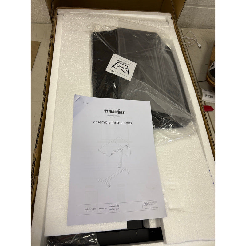 Tribesigns Mobile C Table, Height Adjustable Snack End Table, Rustic Brown