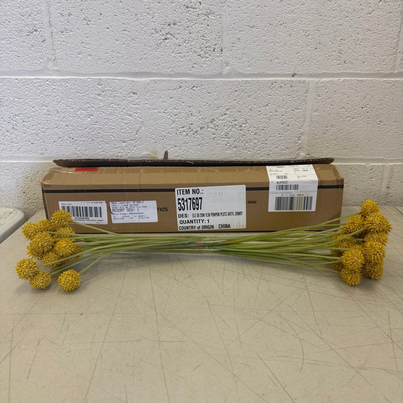 Set-of-6 Pod Bundle Artificial Flower Set (25in L) Durable Faux Greenery- Yellow