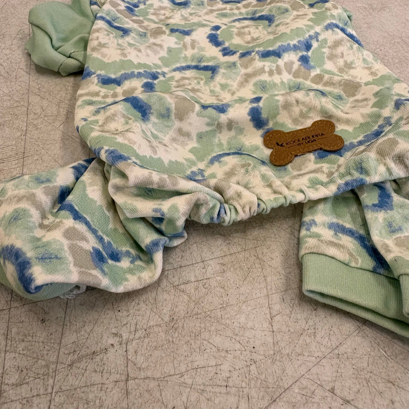 Koolaburra by UGG Pet 1-Piece Pajama Dog Shirt- 12-13" Collar, Aqua Swirl, Small