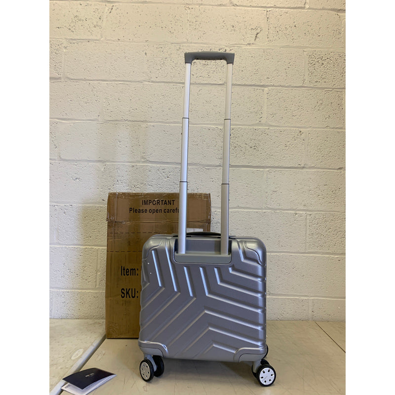 TravelHouse Hardcase Luggage 360 Wheels, Code Lock. Silver, 15"x18"x9"