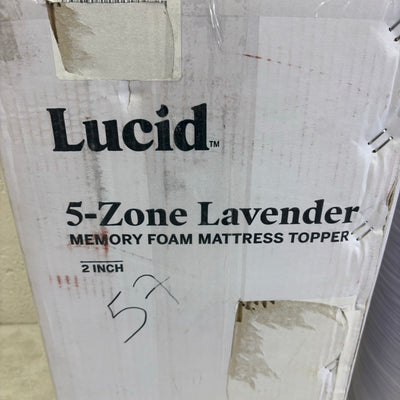 LUCID Lavender Infused 2" Memory Foam Mattress Topper Full Size w 5 Zones Purple