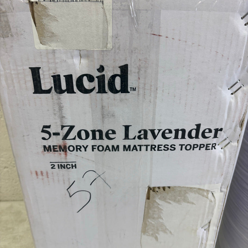 LUCID Lavender Infused 2" Memory Foam Mattress Topper Full Size w 5 Zones Purple