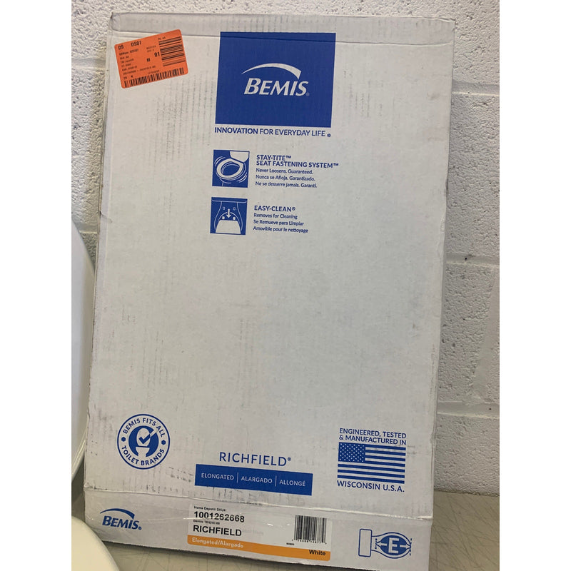 BEMIS Richfield Elongated Toilet Seat in White  Enameled Wood Closed Front