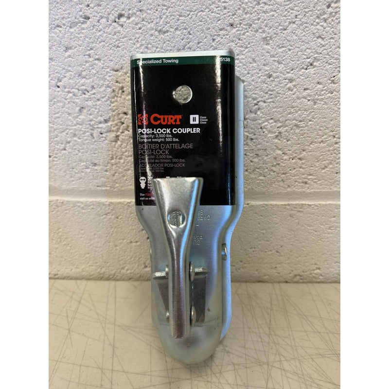 CURT 2" Straight-Tongue Coupler with Posi-Lock (3" Channel, 3,500 lbs, Zinc)