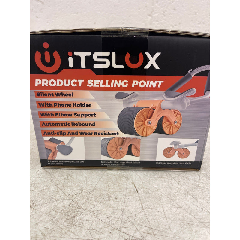 ITSLUX Automatic Rebound Abdominal Wheel with Phone Holder, Silent Wheel Orange