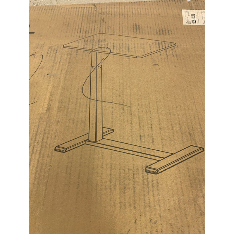SANODESK Adjustable Overbed Bedside Table with Casters Black 31.5" W x 17.7" D