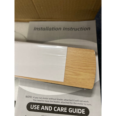 REVERSIBLE BLADE Ceiling Fan 52” 6 Speeds with Remote, Gray & Light Brown