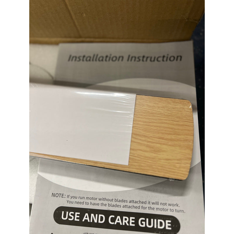 REVERSIBLE BLADE Ceiling Fan 52” 6 Speeds with Remote, Gray & Light Brown