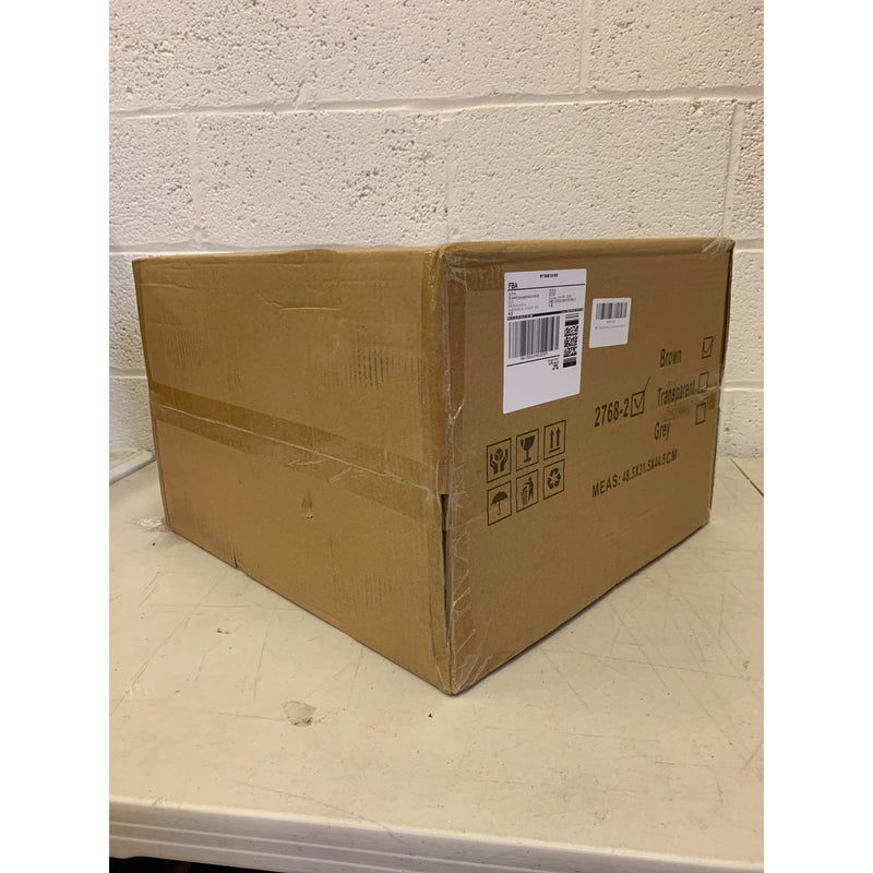 2 Pk Under-Bed Storage Box w Wheels, Stackable, Shoe / Clothing Storage, Brown