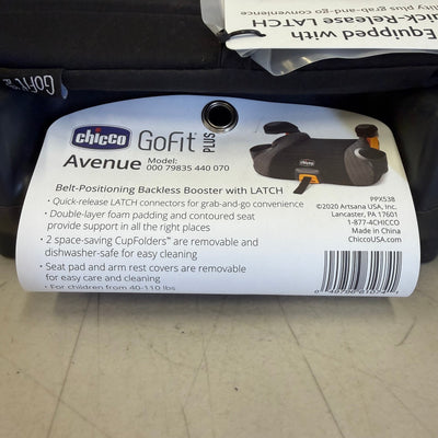 Chicco GoFit Plus Backless Booster Car Seat, 2 Cupholders, Washable Seat - Black