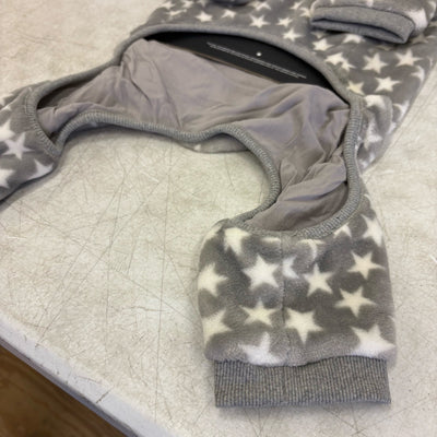 UGG Avery Large Glacier Gray Stars Hooded Soft Dog Pajama - 14-16" Collar