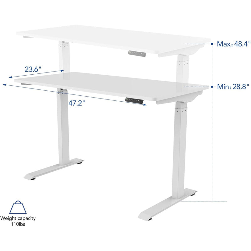 FlexiSpot Essential Standing Desk 48" x 24" Electric Height Adjustable White E9W