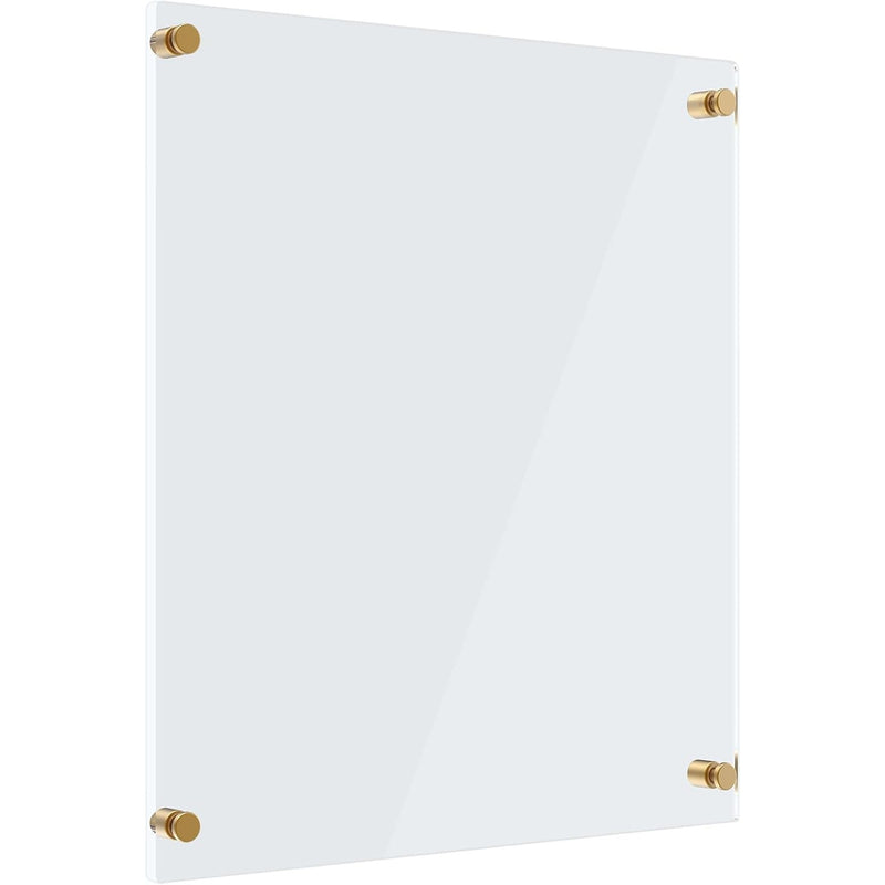 Guardmate Blank Acrylic Dry-Erase Board 18" x 14" Clear, Wall-Mount with Markers