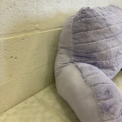 UGG Plush Backrest Pillow, 34"W x 18"H Reading Pillow Soft - Purple Fuzzy Design