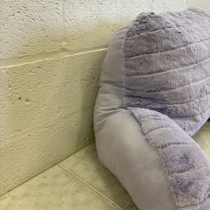 UGG Plush Backrest Pillow, 34"W x 18"H Reading Pillow Soft - Purple Fuzzy Design