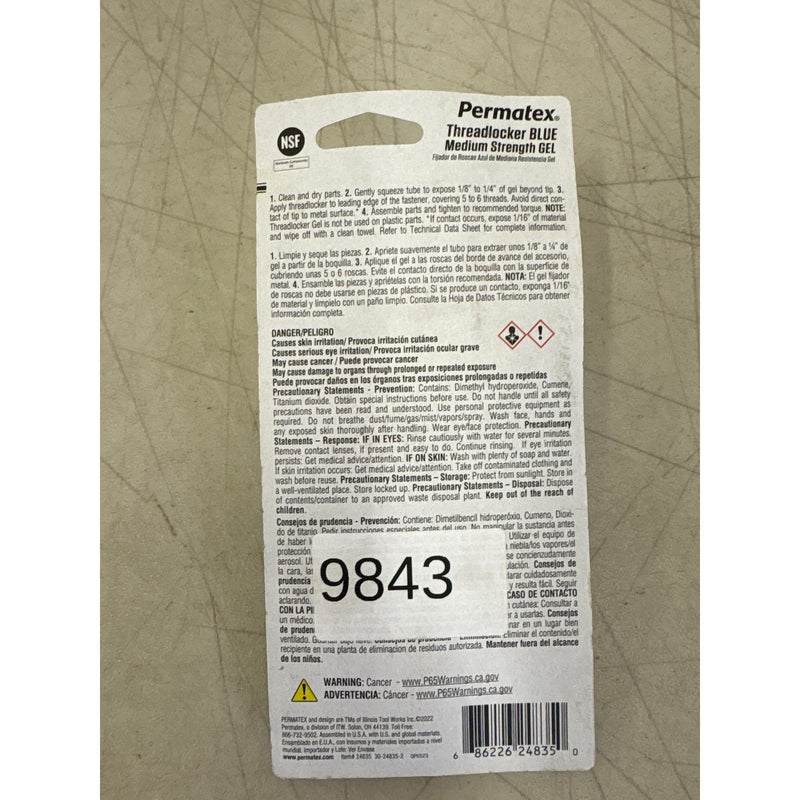 Permatex Blue Gel Threadlocker: Medium Strength, Locks & Seals, 35g - Car, Auto