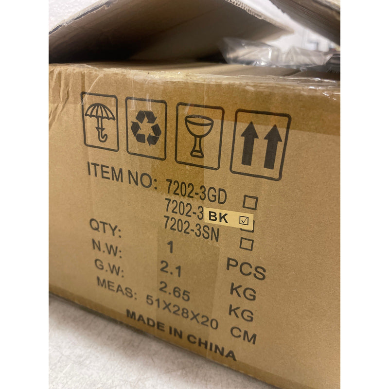 Rayogale 3-Light Bathroom Vanity Lights w Milk White Glass Shades - Black