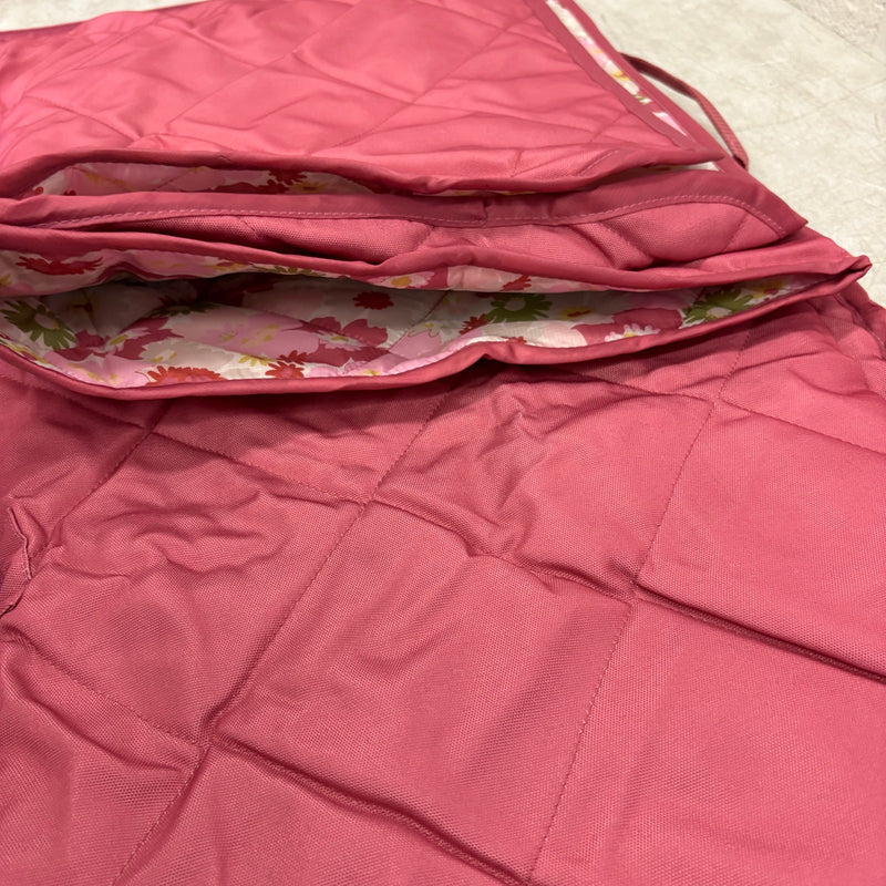 58"x70" Stadium Blanket Folds Easy to Carry Bag w Shoulder Strap, Pink Flowers