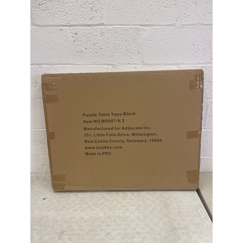 Quukka Jigsaw Puzzle Board with Drawers Adjustable Height Spinning Bottom Black