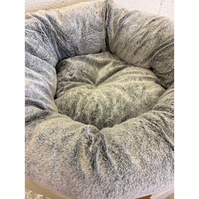 Koolaburra by Ugg Donut Dog Bed for Medium Size, 28" Round Non-Slip, Soft - Gray