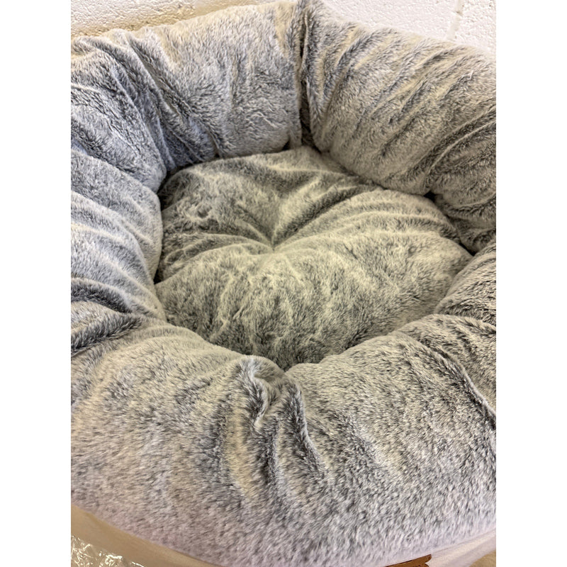 Koolaburra by Ugg Donut Dog Bed for Medium Size, 28" Round Non-Slip, Soft - Gray